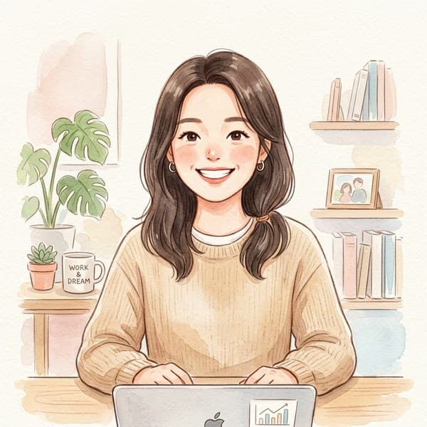 이미 시작한 1인 사업가을 그린 수채화 초상