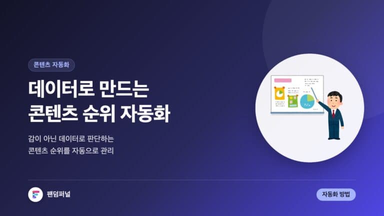 데이터로 콘텐츠 순위 자동화 — 대표 이미지